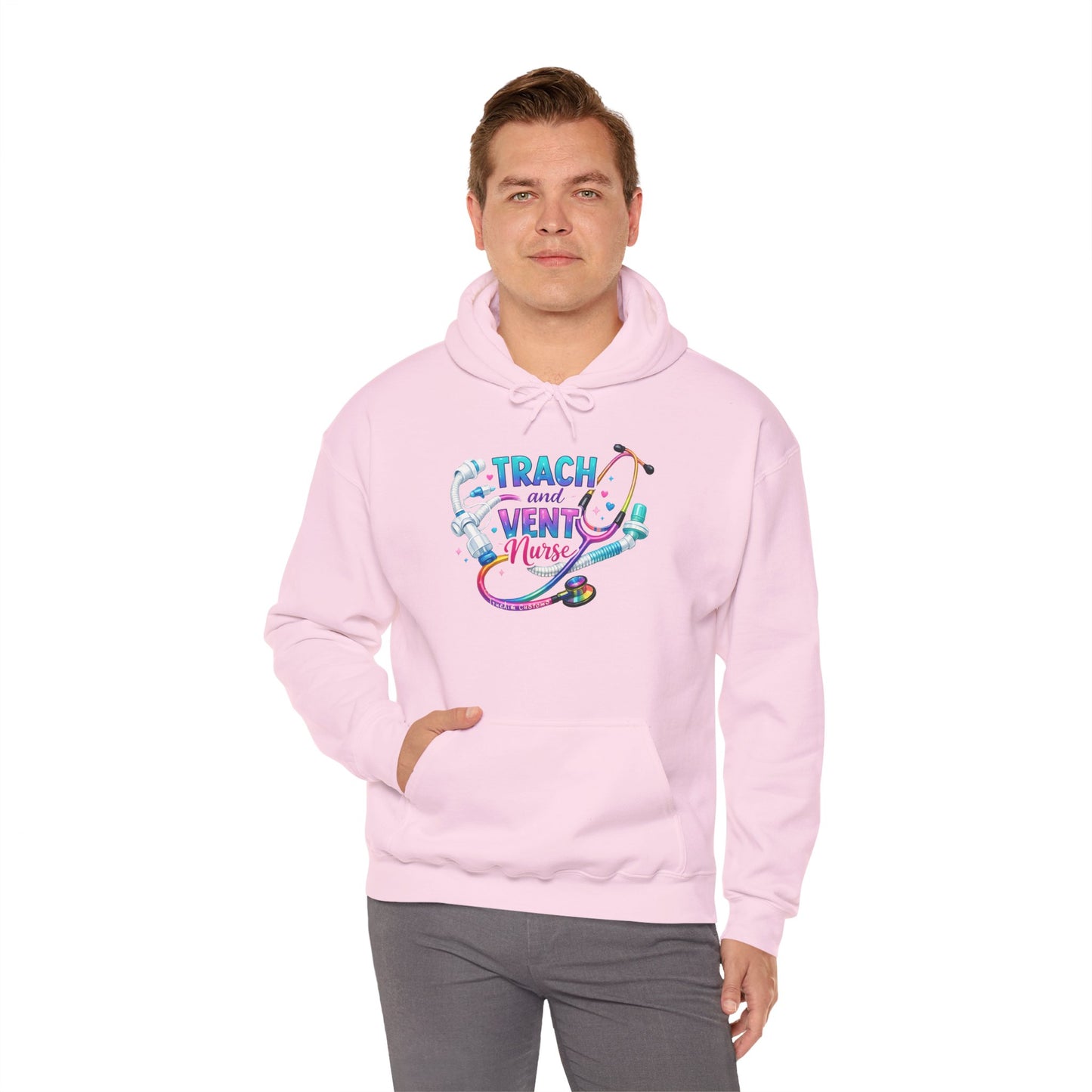 TRACH and VENT nurse Unisex Heavy Blend⢠Hooded Sweatshirt