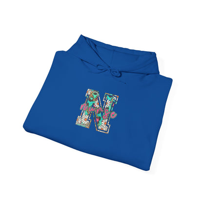 Floral Monogram 'N' Nurse Hoodie — Vintage Rose Letter Sweatshirt