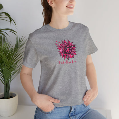 Faith Hope Love Floral Tee — Inspirational Women's Short Sleeve Shirt