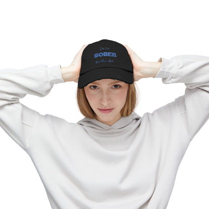 Distressed Cap — "I'm Too Sober for This Sh*t" Embroidered Baseball Hat