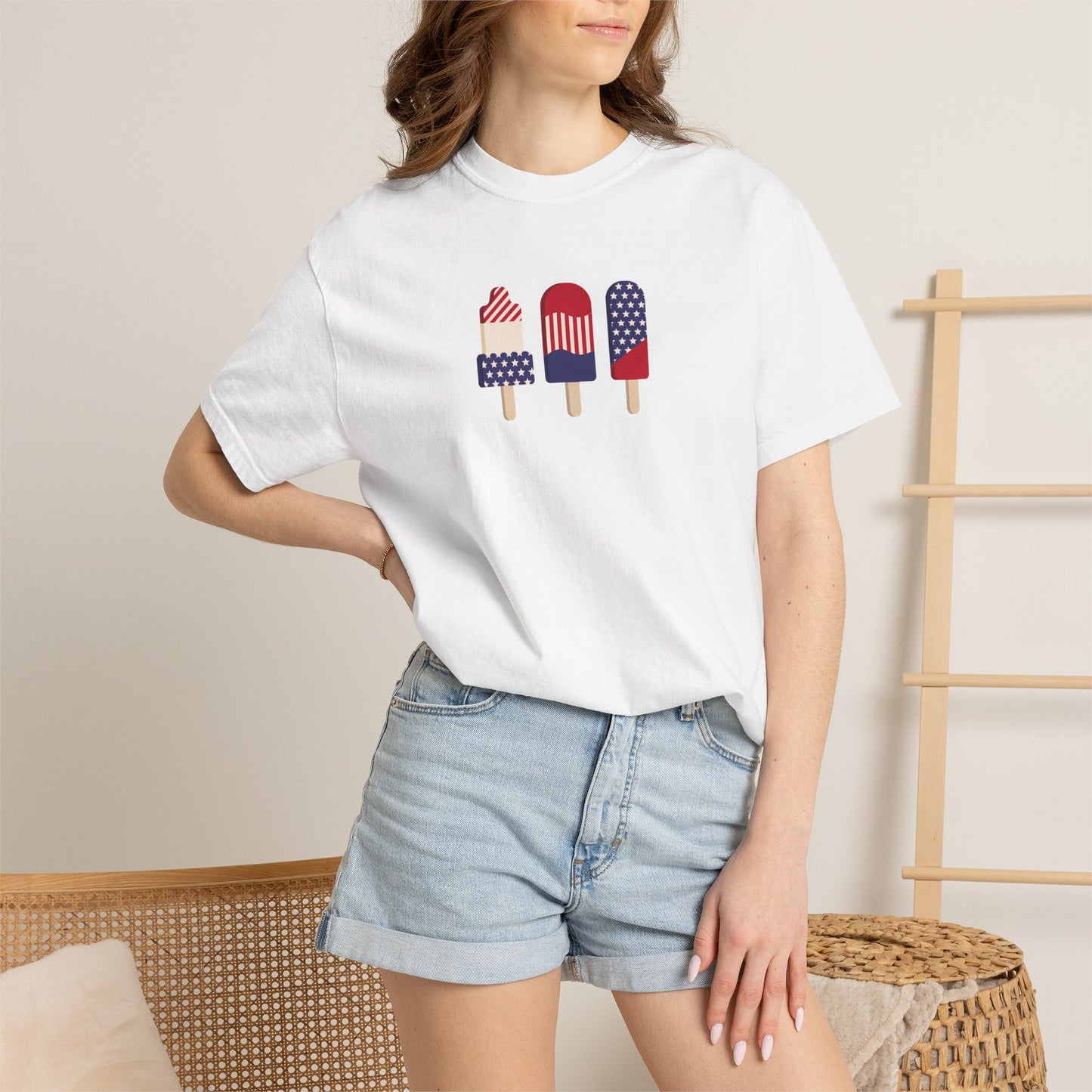 Patriotic Popsicle T-Shirt — USA Flag Ice Cream Graphic Tee