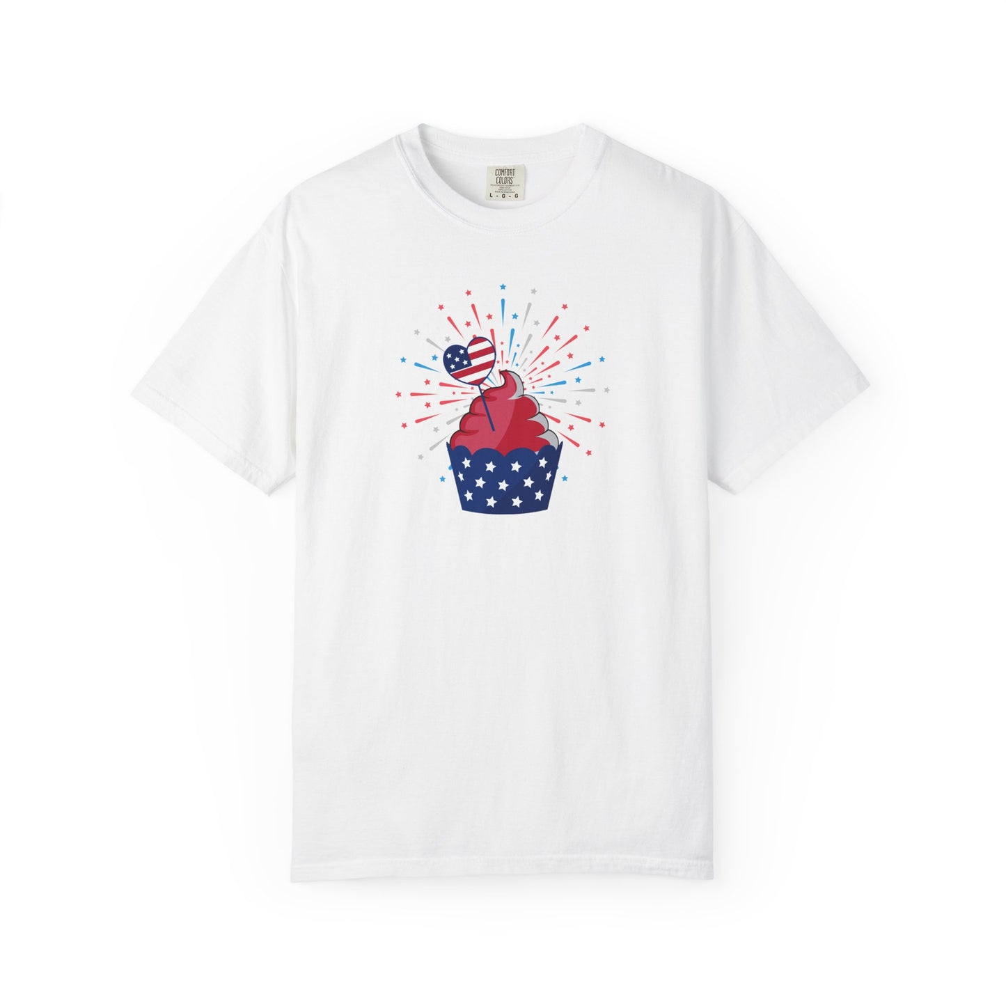 Patriotic Cupcake T-Shirt — 4th of July Red White Blue Celebration Tee