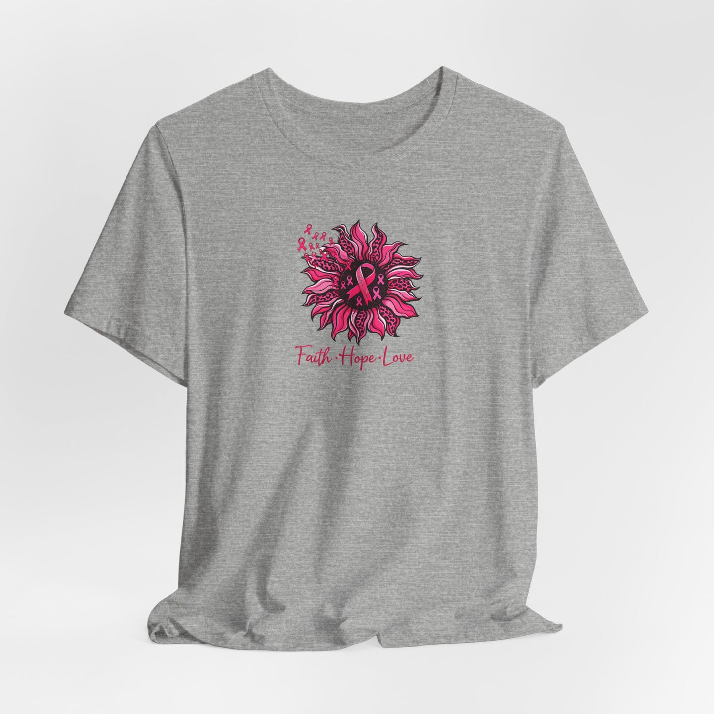 Faith Hope Love Floral Tee — Inspirational Women's Short Sleeve Shirt