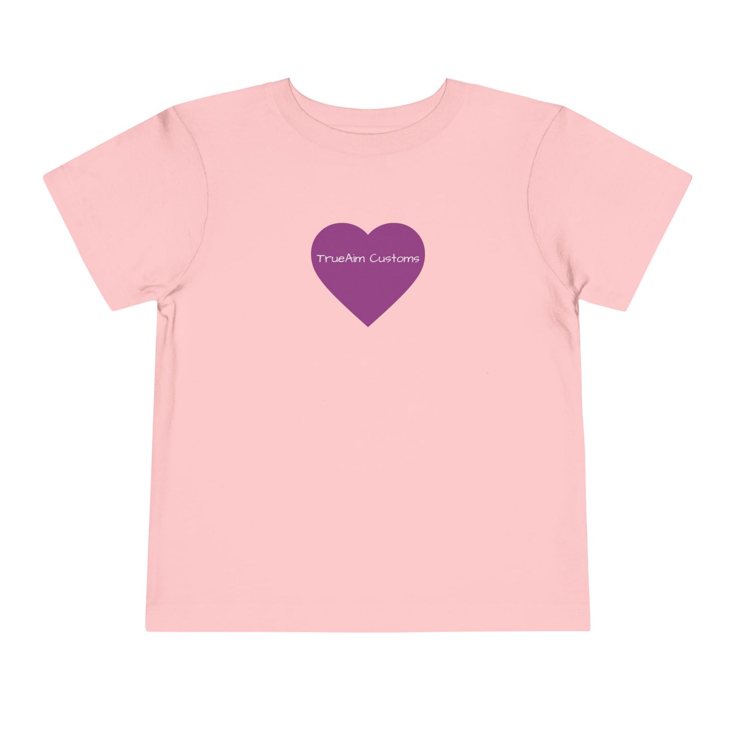Toddler Tee — Purple Heart Graphic Kids Shirt, Cute Valentine's or Everyday Baby Gift