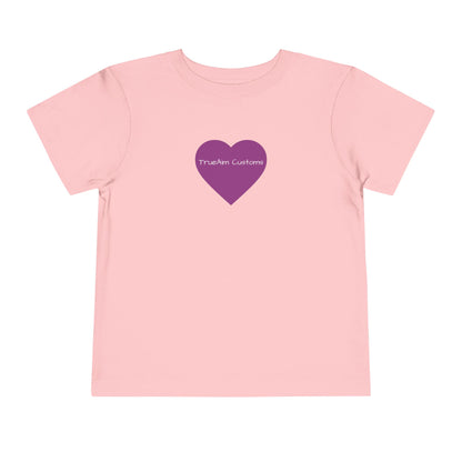Toddler Tee — Purple Heart Graphic Kids Shirt, Cute Valentine's or Everyday Baby Gift