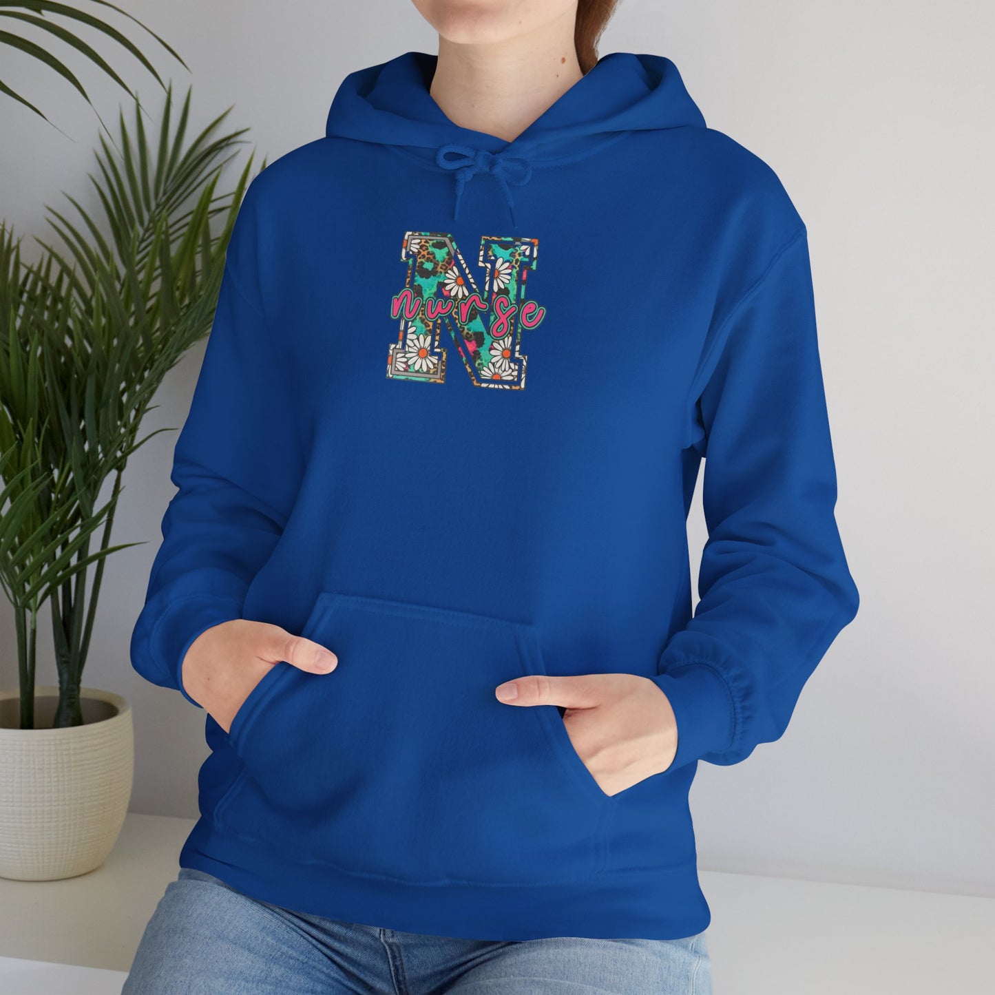 Floral Monogram 'N' Nurse Hoodie — Vintage Rose Letter Sweatshirt