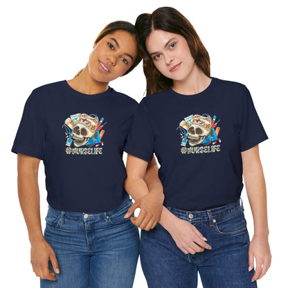 Nurse life Skull Graphic Tee