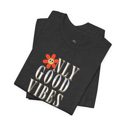 Good Vibes Floral Tee — 'Only Good Vibes' Graphic T‑Shirt- matching Adult Tee