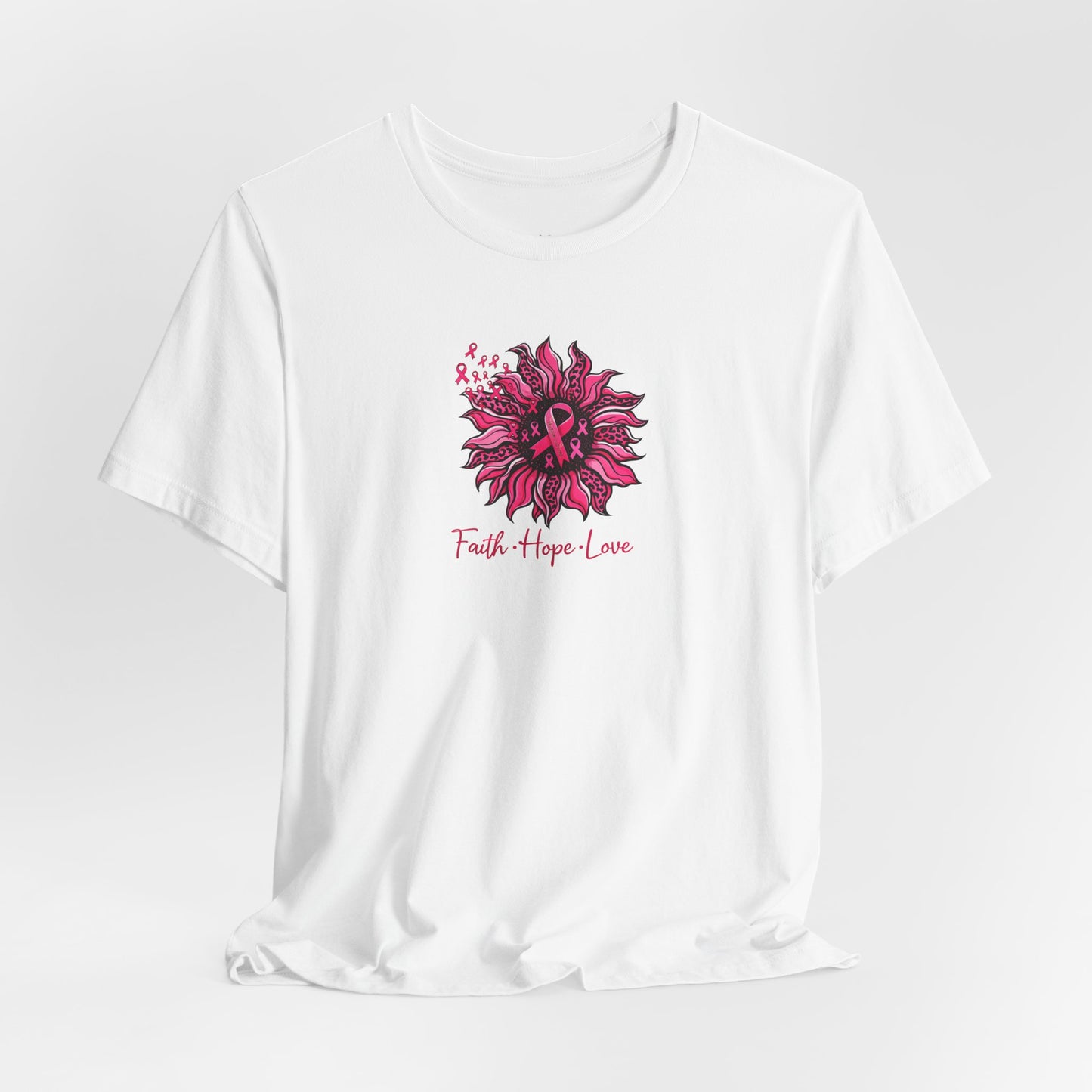 Faith Hope Love Floral Tee — Inspirational Women's Short Sleeve Shirt