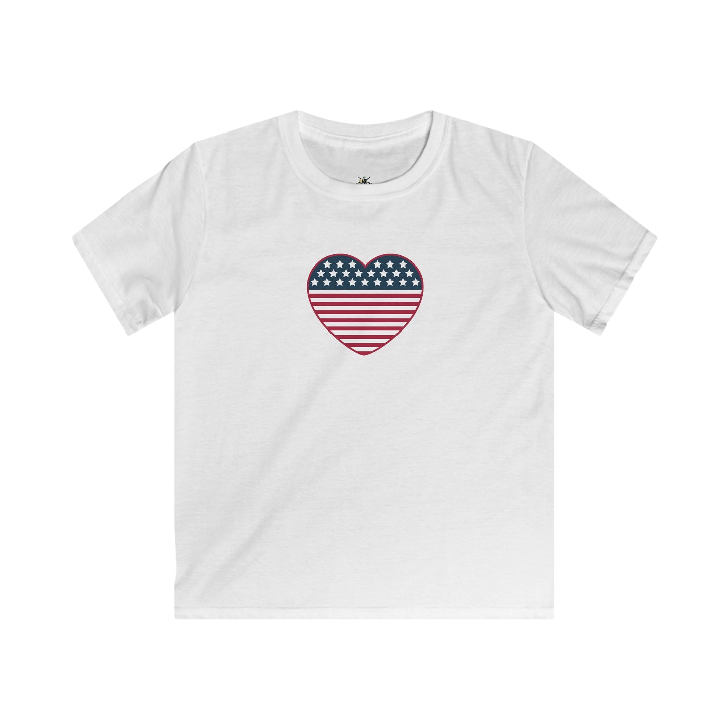 Kids Tee — American Flag Heart Graphic (Patriotic 4th of July Kids Shirt)