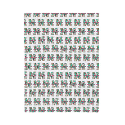 Nurse Plush Blanket — Floral Letter 'R' Pattern Velveteen Throw personalize for back to school