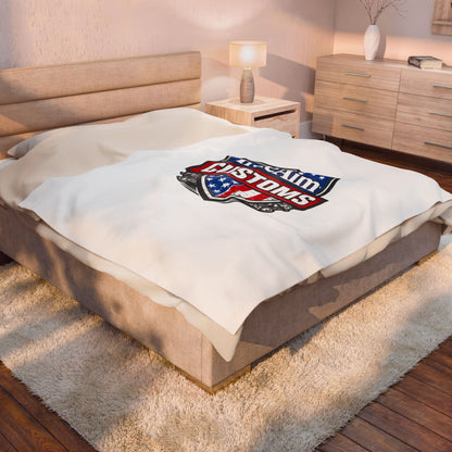 TrueAim Customs Velveteen Plush Blanket – American Shield Logo Throw