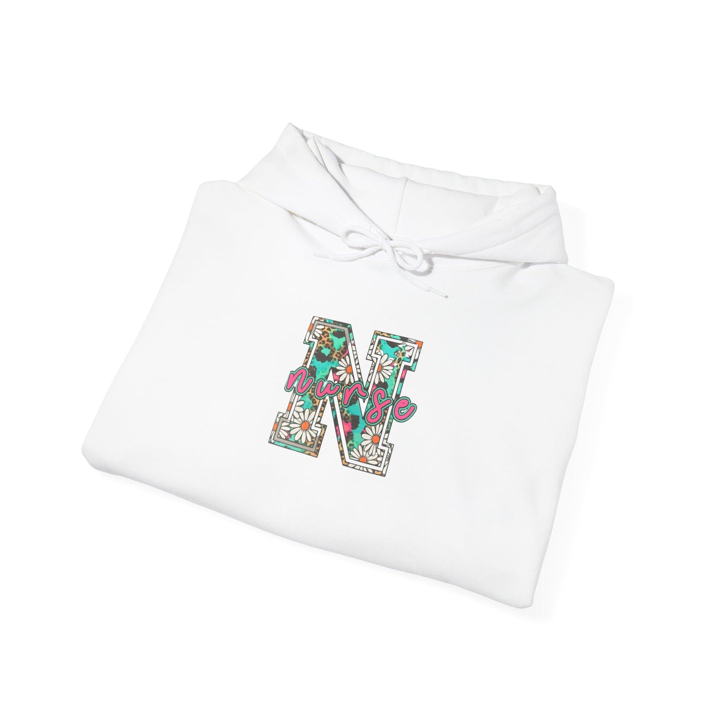 Floral Monogram 'N' Nurse Hoodie — Vintage Rose Letter Sweatshirt