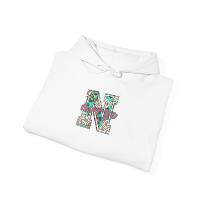 Floral Monogram 'N' Nurse Hoodie — Vintage Rose Letter Sweatshirt
