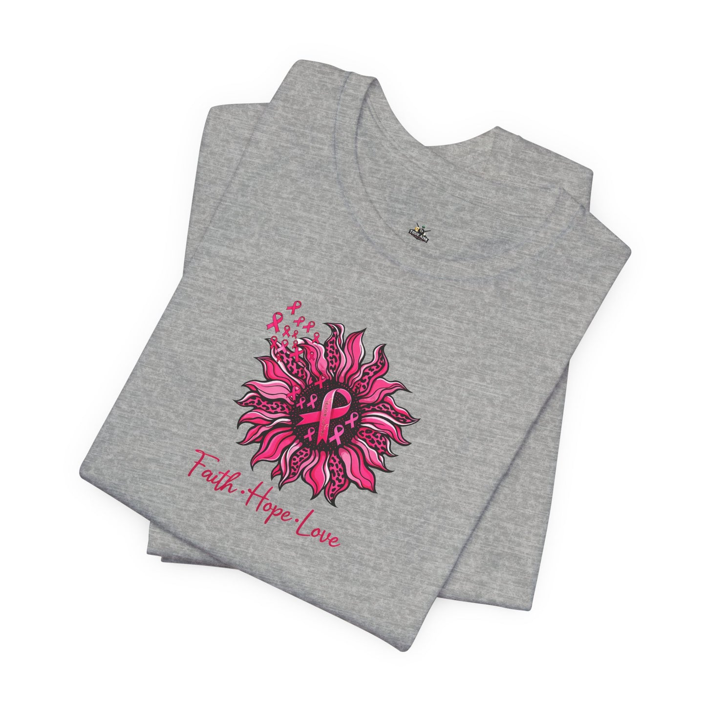 Faith Hope Love Floral Tee — Inspirational Women's Short Sleeve Shirt
