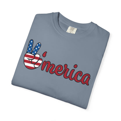 'Merica Peace Sign T-shirt – American Flag Patriotic Tee for 4th of July
