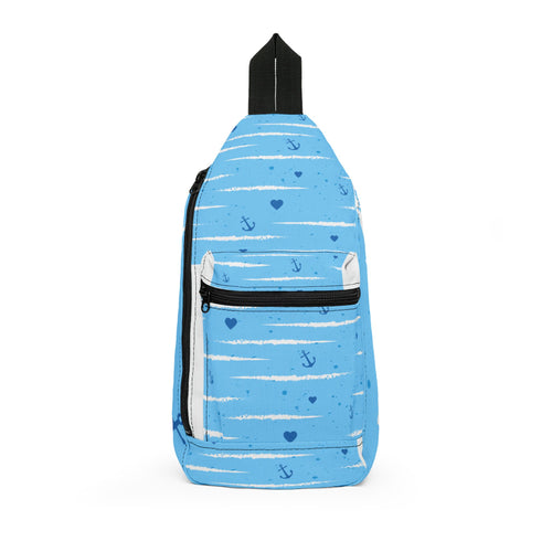 Nautical Blue Anchor Sling Bag – Heart & Anchor Coastal Crossbody