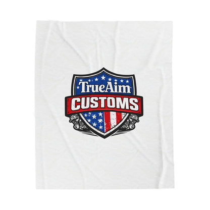 TrueAim Customs Velveteen Plush Blanket – American Shield Logo Throw