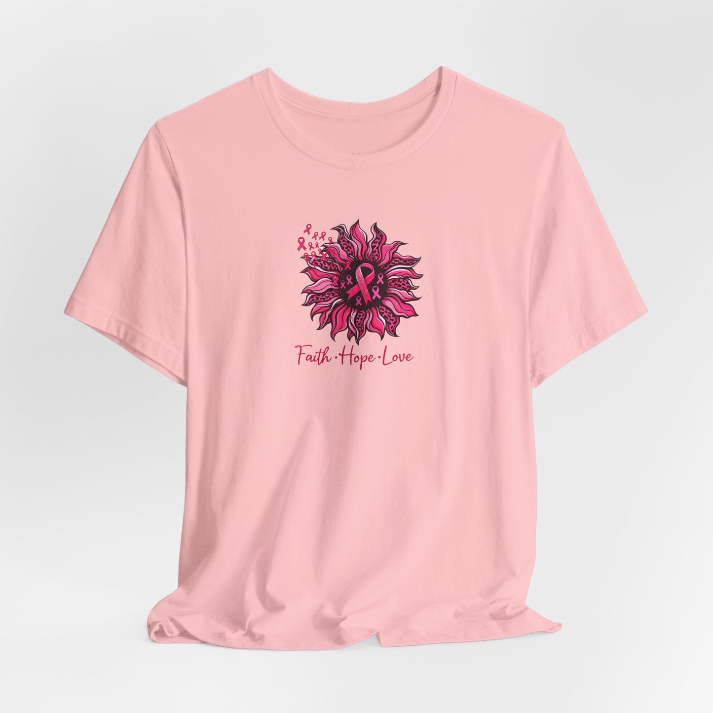 Faith Hope Love Floral Tee — Inspirational Women's Short Sleeve Shirt