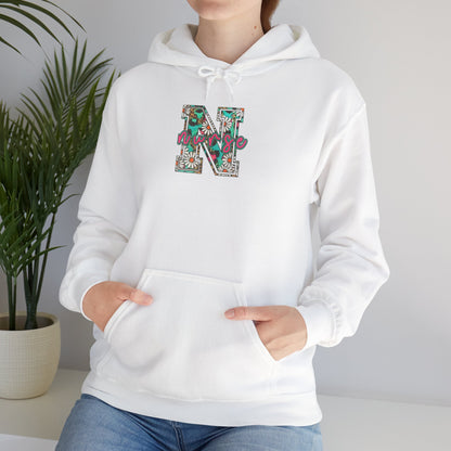 Floral Monogram 'N' Nurse Hoodie — Vintage Rose Letter Sweatshirt
