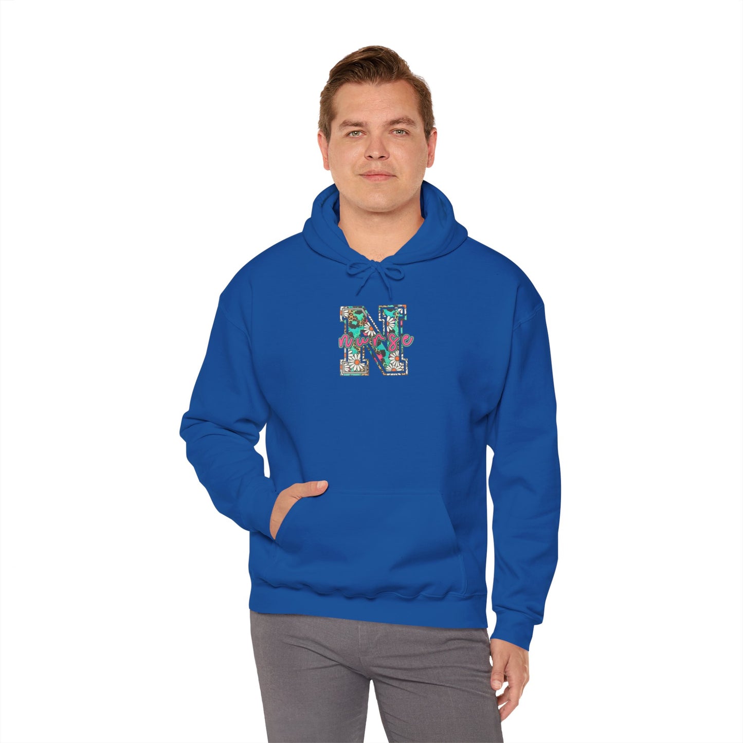 Floral Monogram 'N' Nurse Hoodie — Vintage Rose Letter Sweatshirt