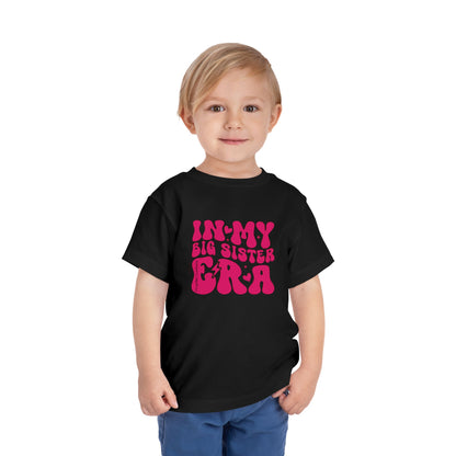 Toddler Tee — "In My Big Sister Era" Retro Pink Announcement Shirt