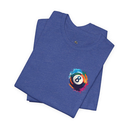 8 Ball Splash T‑Shirt — Colorful Pool Billiards Tee