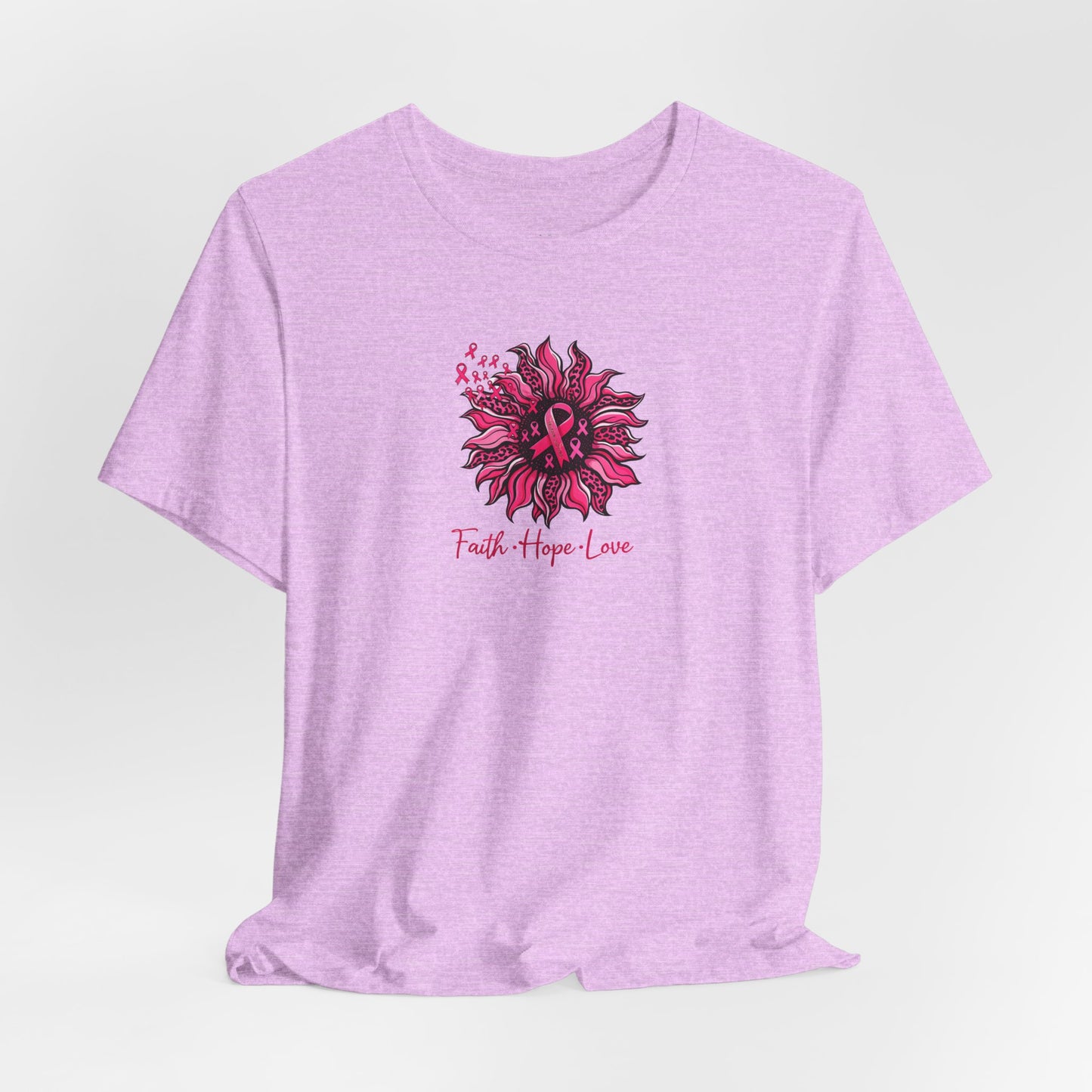 Faith Hope Love Floral Tee — Inspirational Women's Short Sleeve Shirt