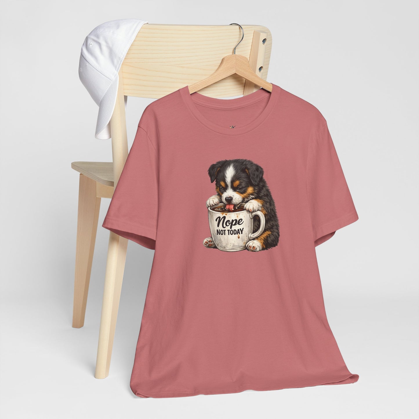 Puppy Coffee Tee — “Nope Not Today” Cute Dog Graphic T-Shirt