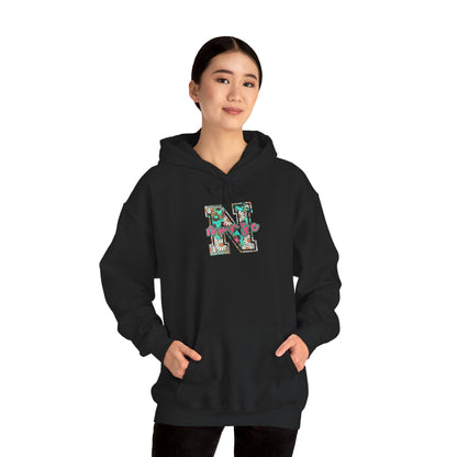 Floral Monogram 'N' Nurse Hoodie — Vintage Rose Letter Sweatshirt