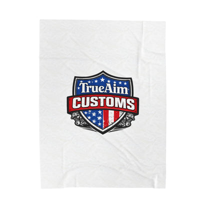 TrueAim Customs Velveteen Plush Blanket – American Shield Logo Throw