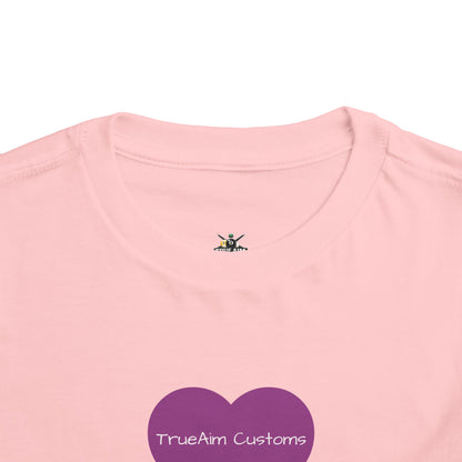 Toddler Tee — Purple Heart Graphic Kids Shirt, Cute Valentine's or Everyday Baby Gift