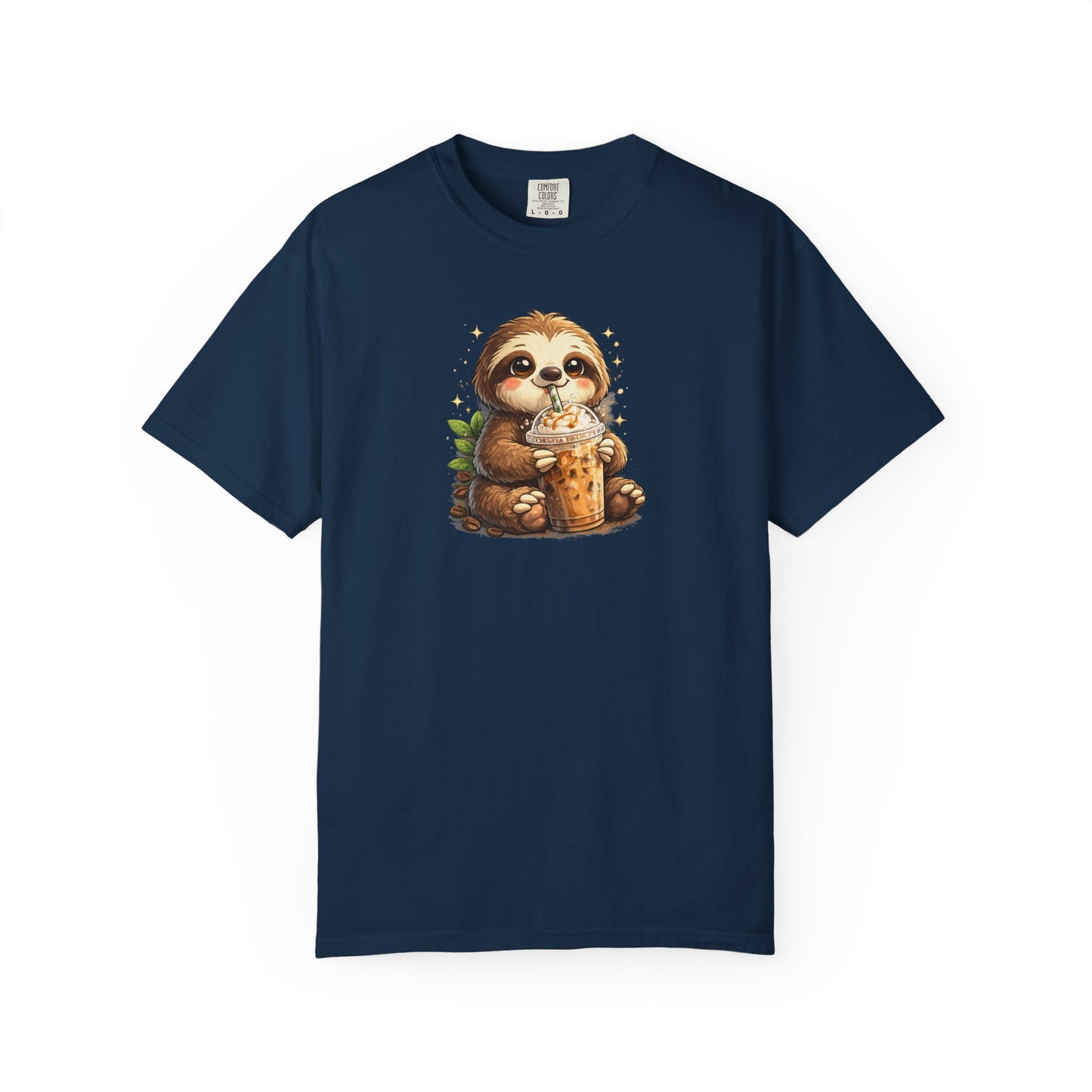Cute Sloth Holding Coffee T-Shirt — Adorable Cozy Animal Tee