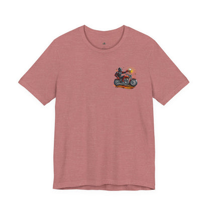 Motorcycle T‑Shirt with Beer Mug Graphic