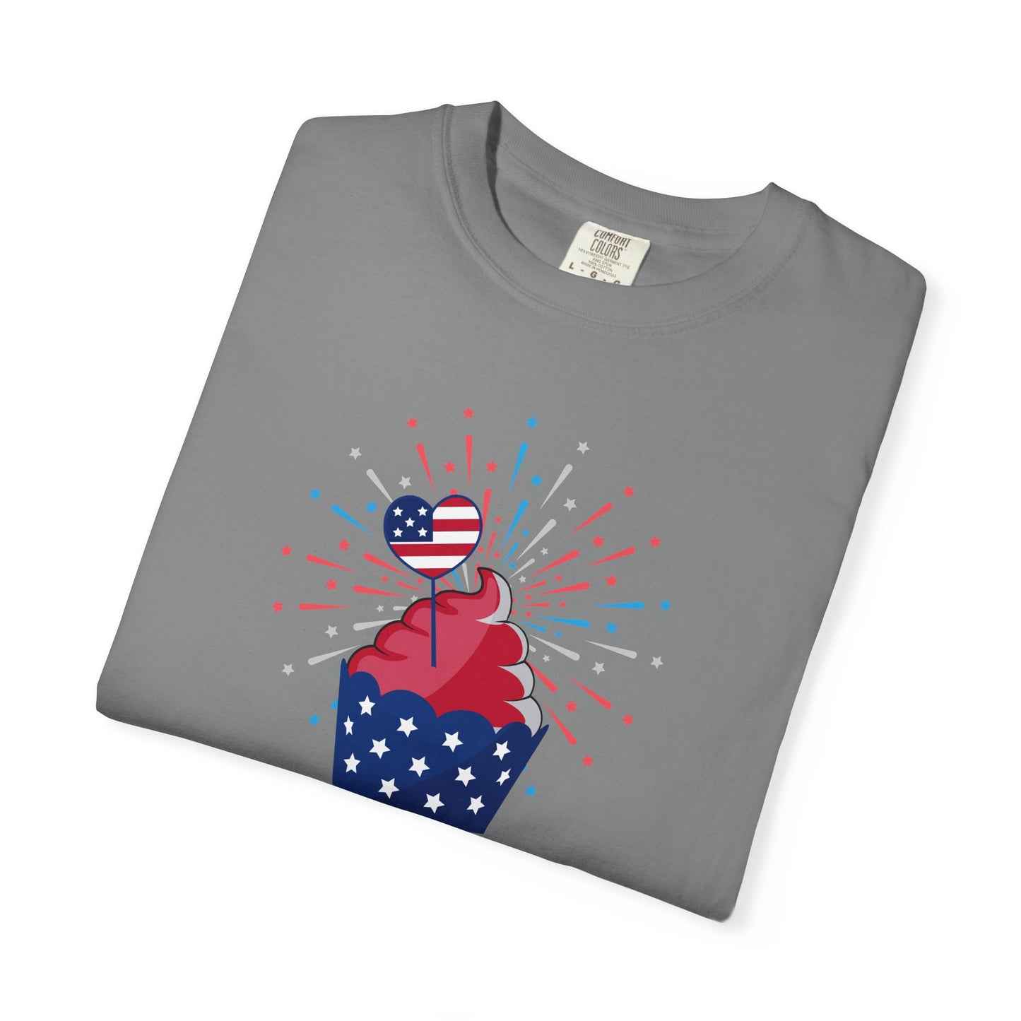 Patriotic Cupcake T-Shirt — 4th of July Red White Blue Celebration Tee