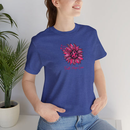 Faith Hope Love Floral Tee — Inspirational Women's Short Sleeve Shirt