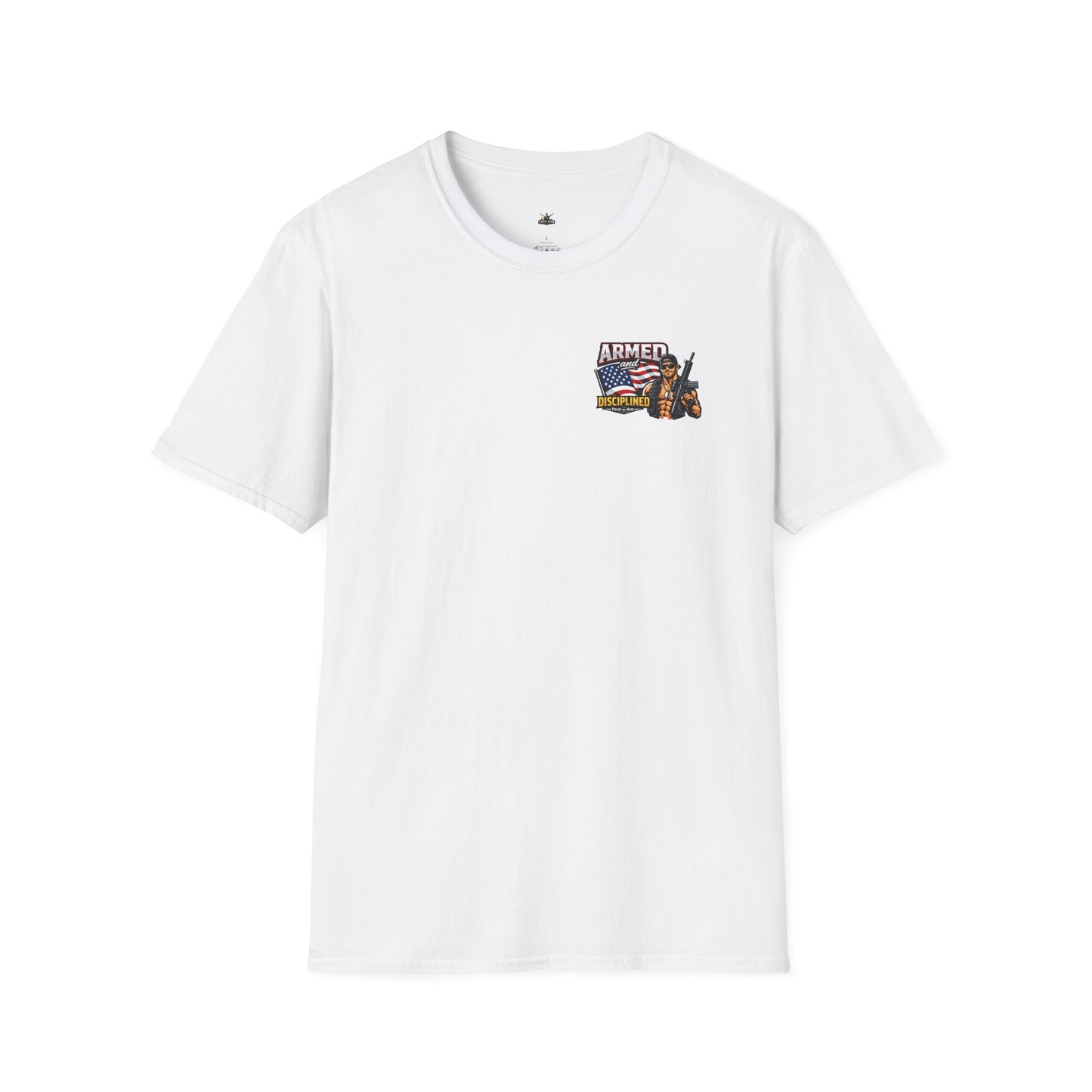 Armed and Disciplined T-Shirt — Patriotic Rifle Graphic Tee