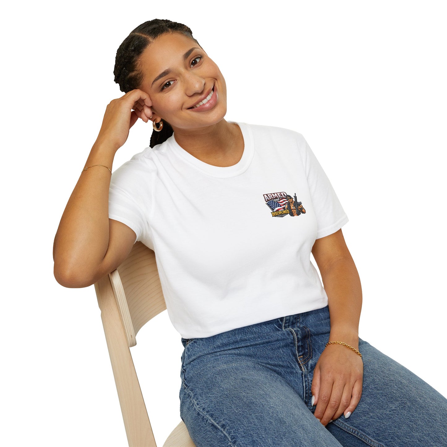 Armed and Disciplined T-Shirt — Patriotic Rifle Graphic Tee