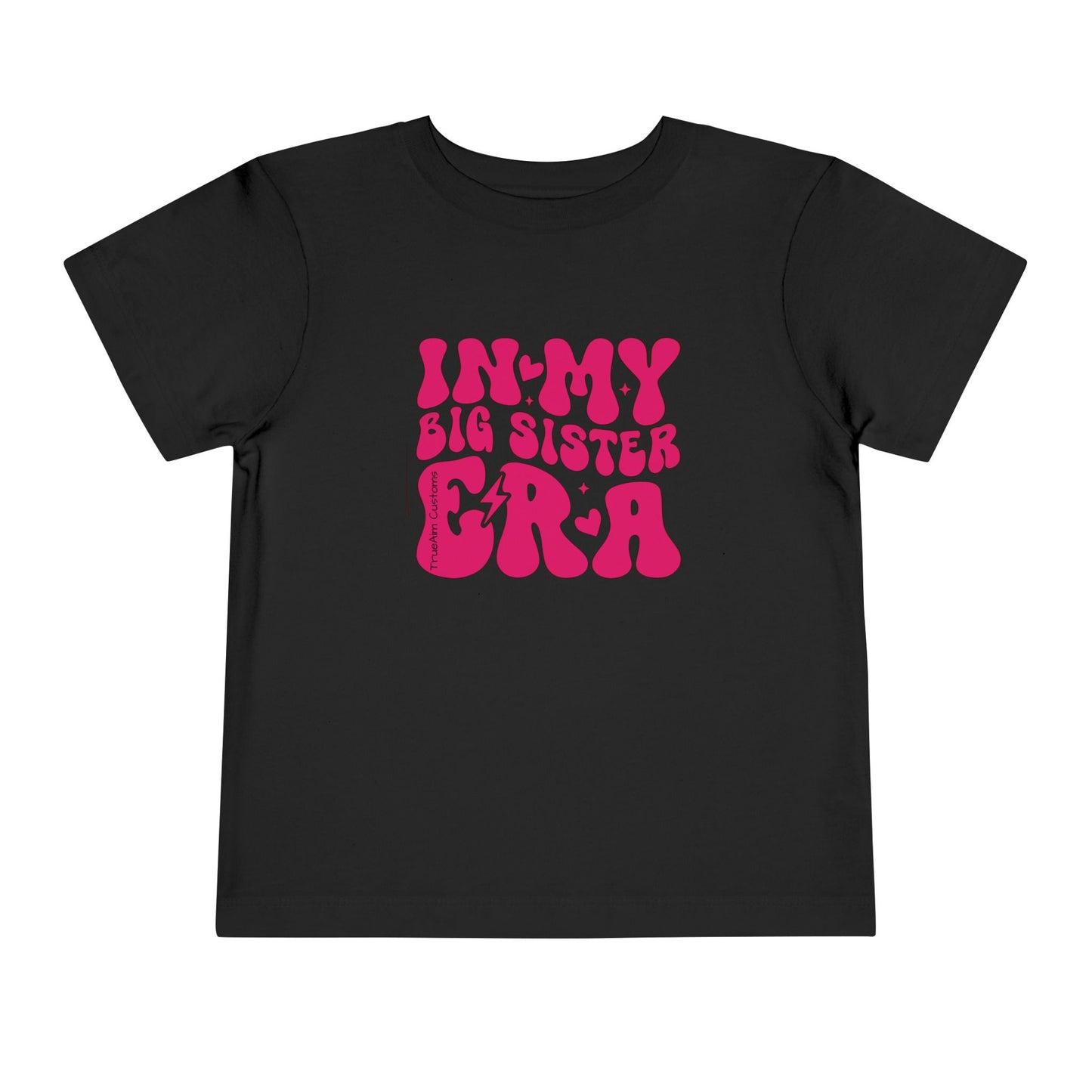 Toddler Tee — "In My Big Sister Era" Retro Pink Announcement Shirt
