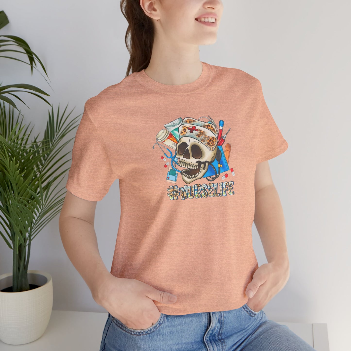 Nurse life Skull Graphic Tee
