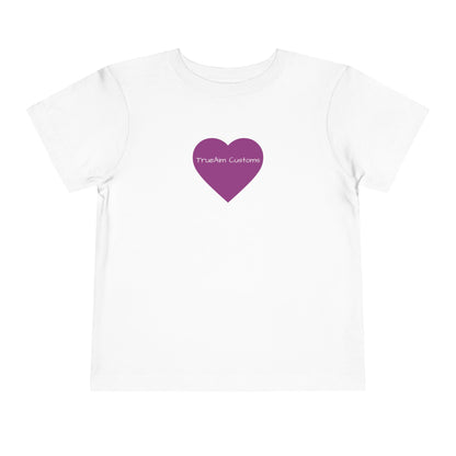 Toddler Tee — Purple Heart Graphic Kids Shirt, Cute Valentine's or Everyday Baby Gift