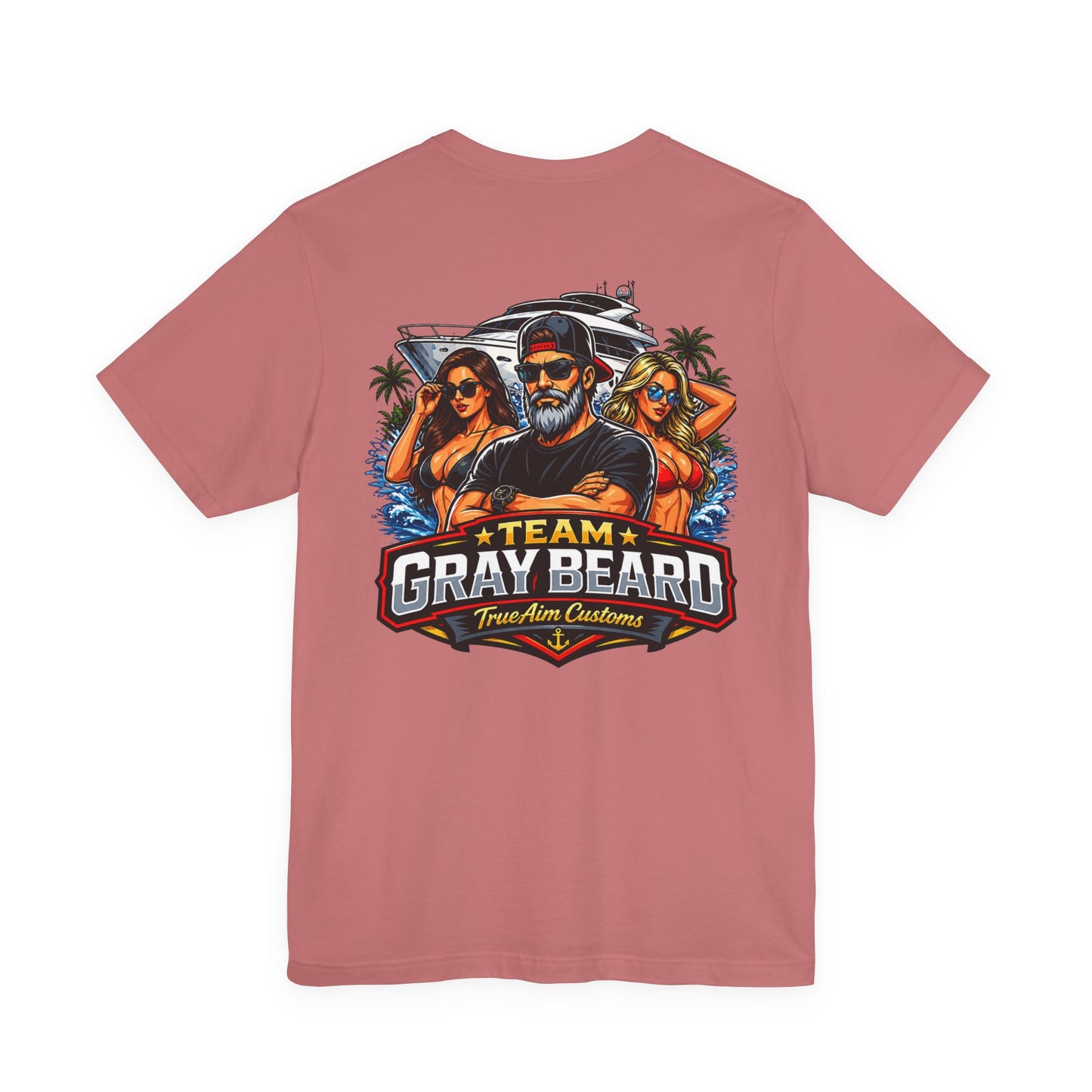 Team Gray Beard T-Shirt — Vintage Beach Boat Fishing Crew Tee