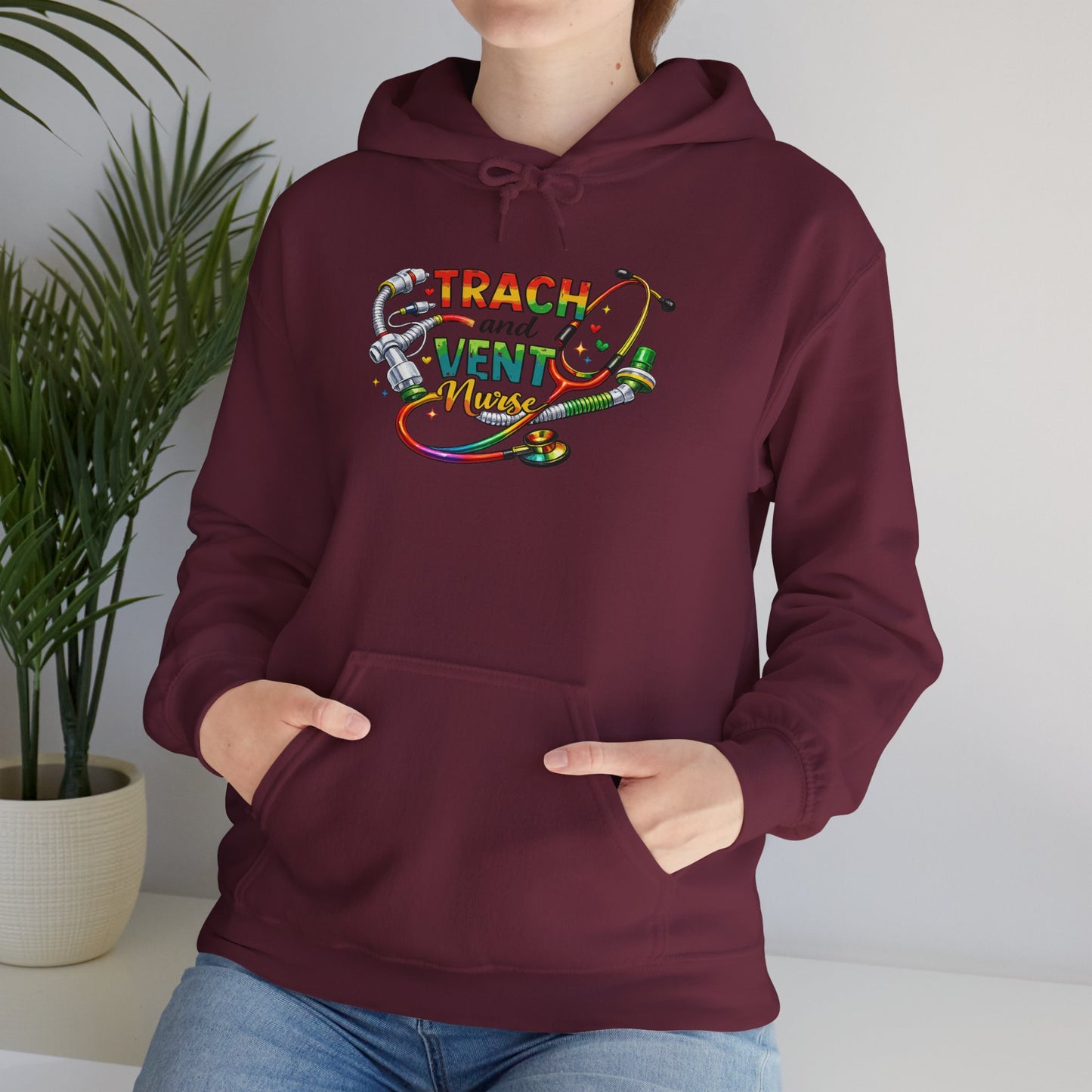 TRACH & VENT Nurse bold color Pullover