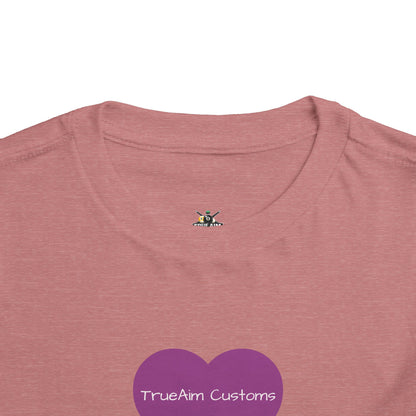 Toddler Tee — Purple Heart Graphic Kids Shirt, Cute Valentine's or Everyday Baby Gift