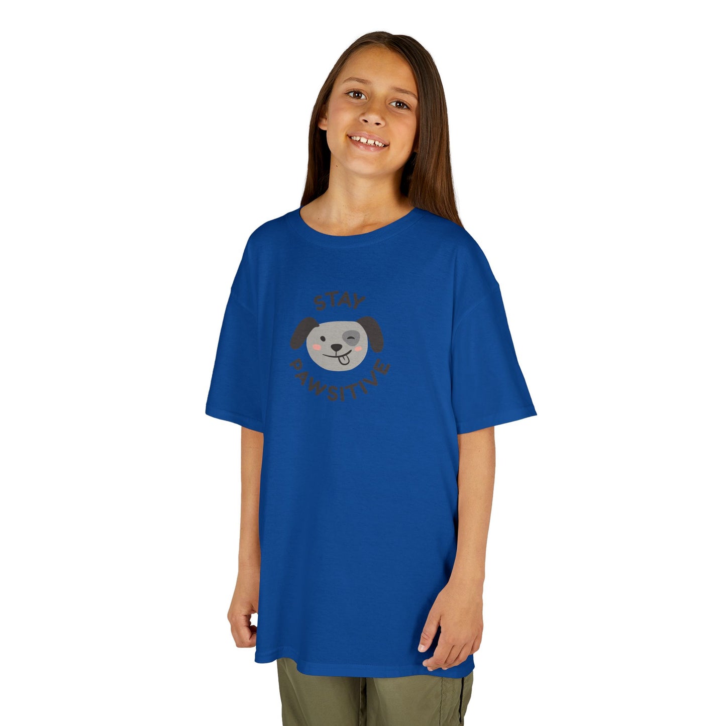 Kids T-Shirt — "Stay Pawsitive" Sloth Tee (Cute Animal Positivity Shirt)