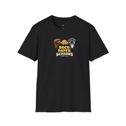 Rock Paper Scissors Paw Print T-Shirt — Cute Animal Game Graphic Tee