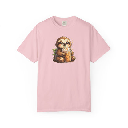Cute Sloth Holding Coffee T-Shirt — Adorable Cozy Animal Tee