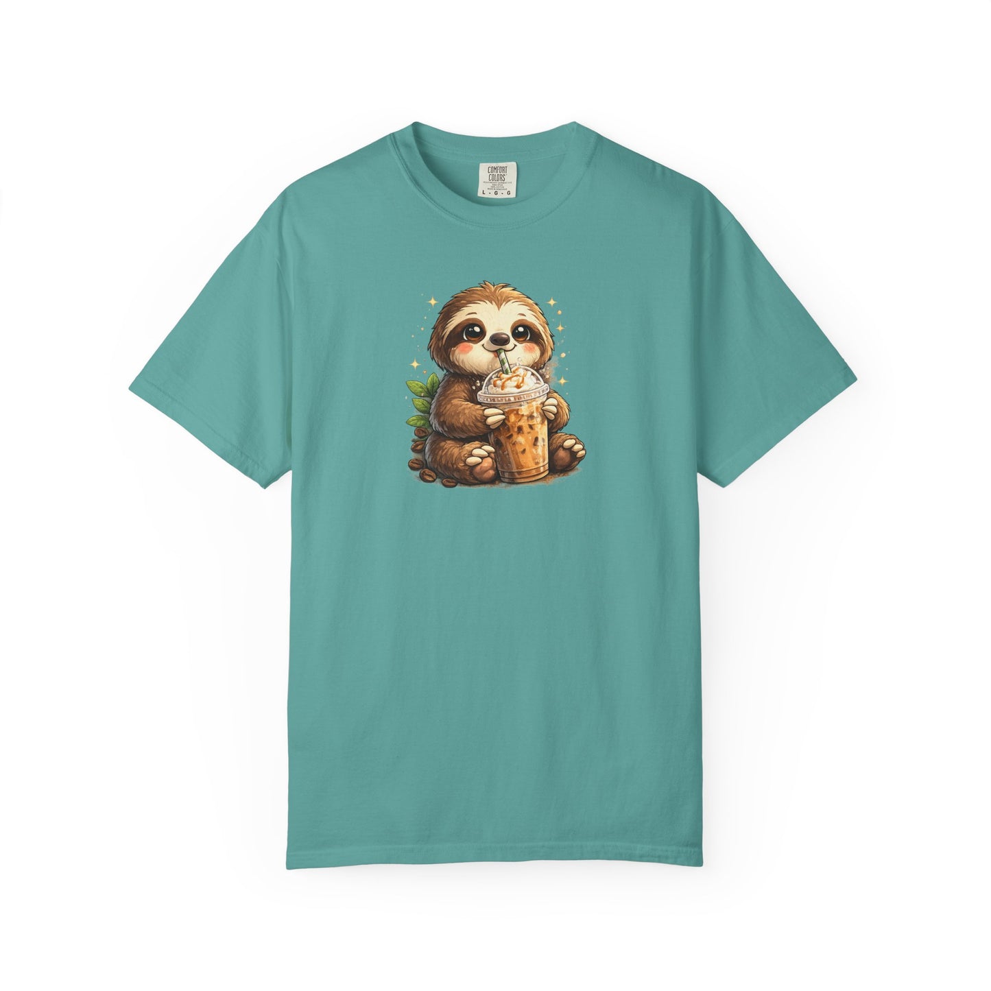 Cute Sloth Holding Coffee T-Shirt — Adorable Cozy Animal Tee