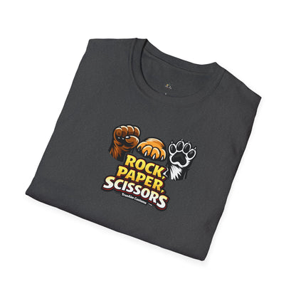 Rock Paper Scissors Paw Print T-Shirt — Cute Animal Game Graphic Tee