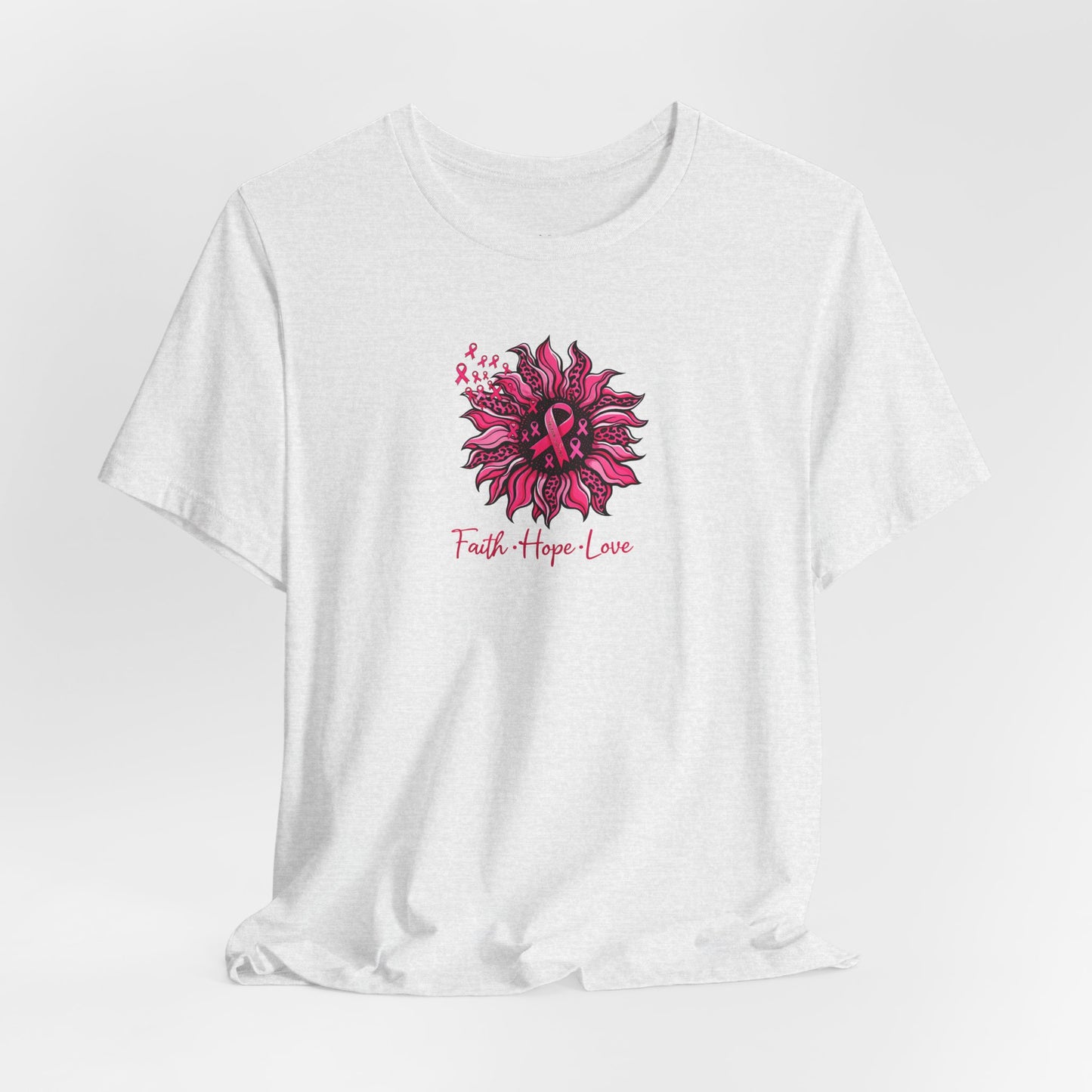 Faith Hope Love Floral Tee — Inspirational Women's Short Sleeve Shirt